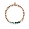 Reconnaissant | Or rose 18 carats | Agate feuille verte | Bracelet d'expression de pierres précieuses